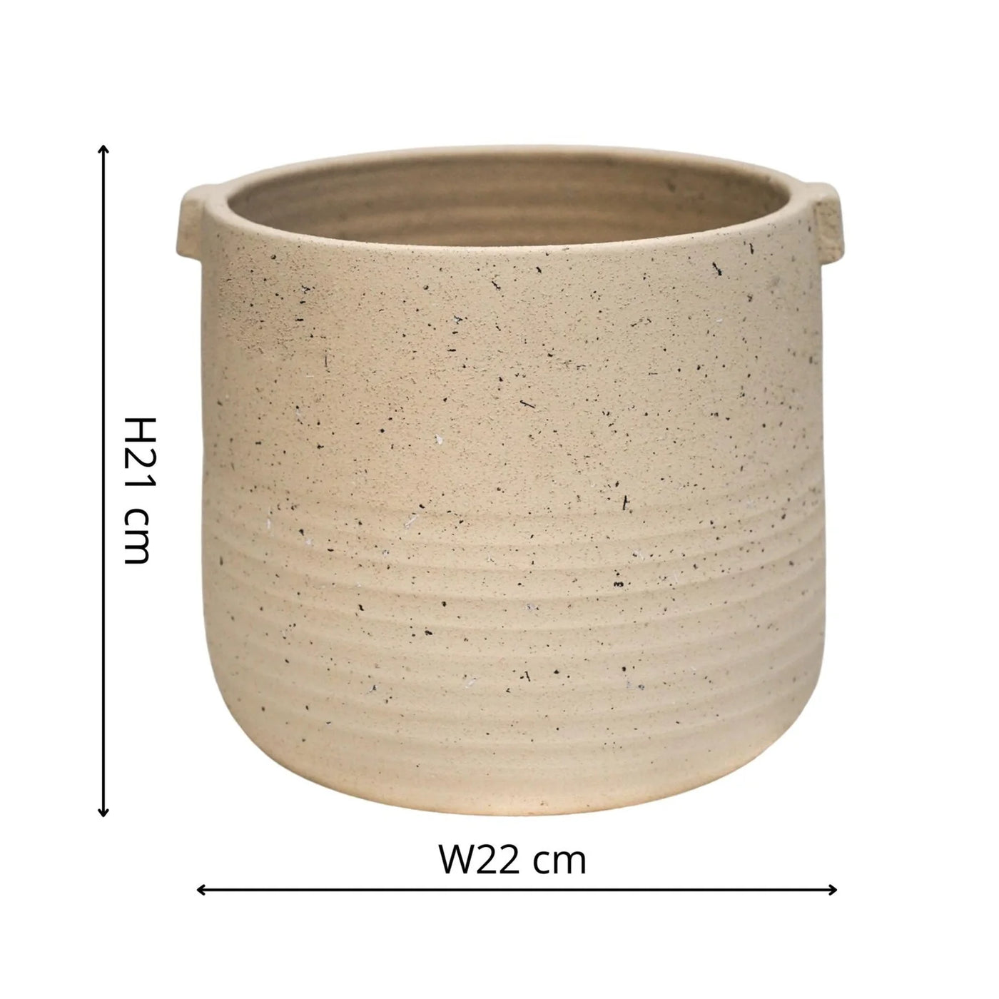 Oat stoneware handle planter (21cm pot)