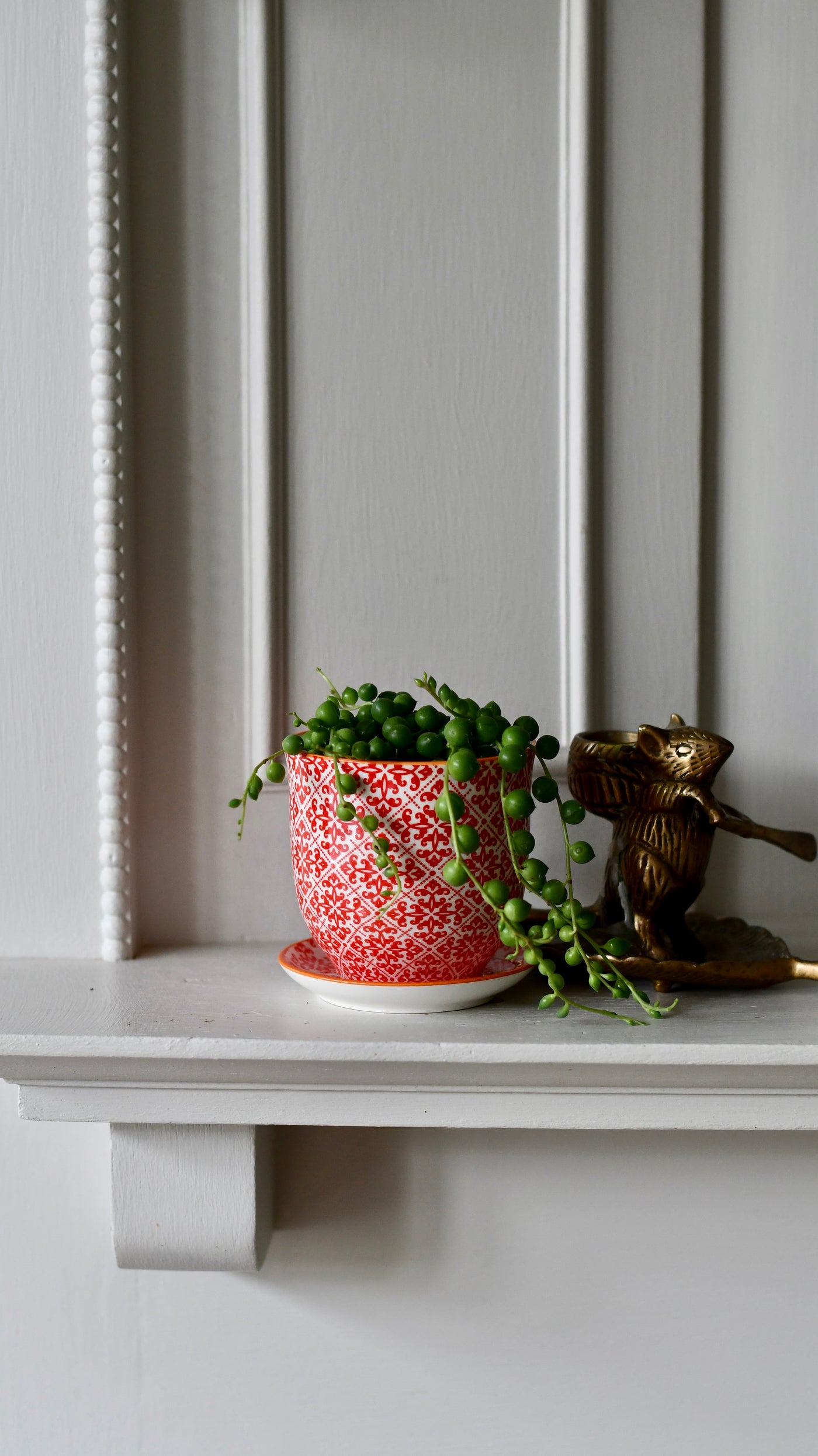 Blockley Diamonds Porcelain Pot And Saucer Set With Drainage