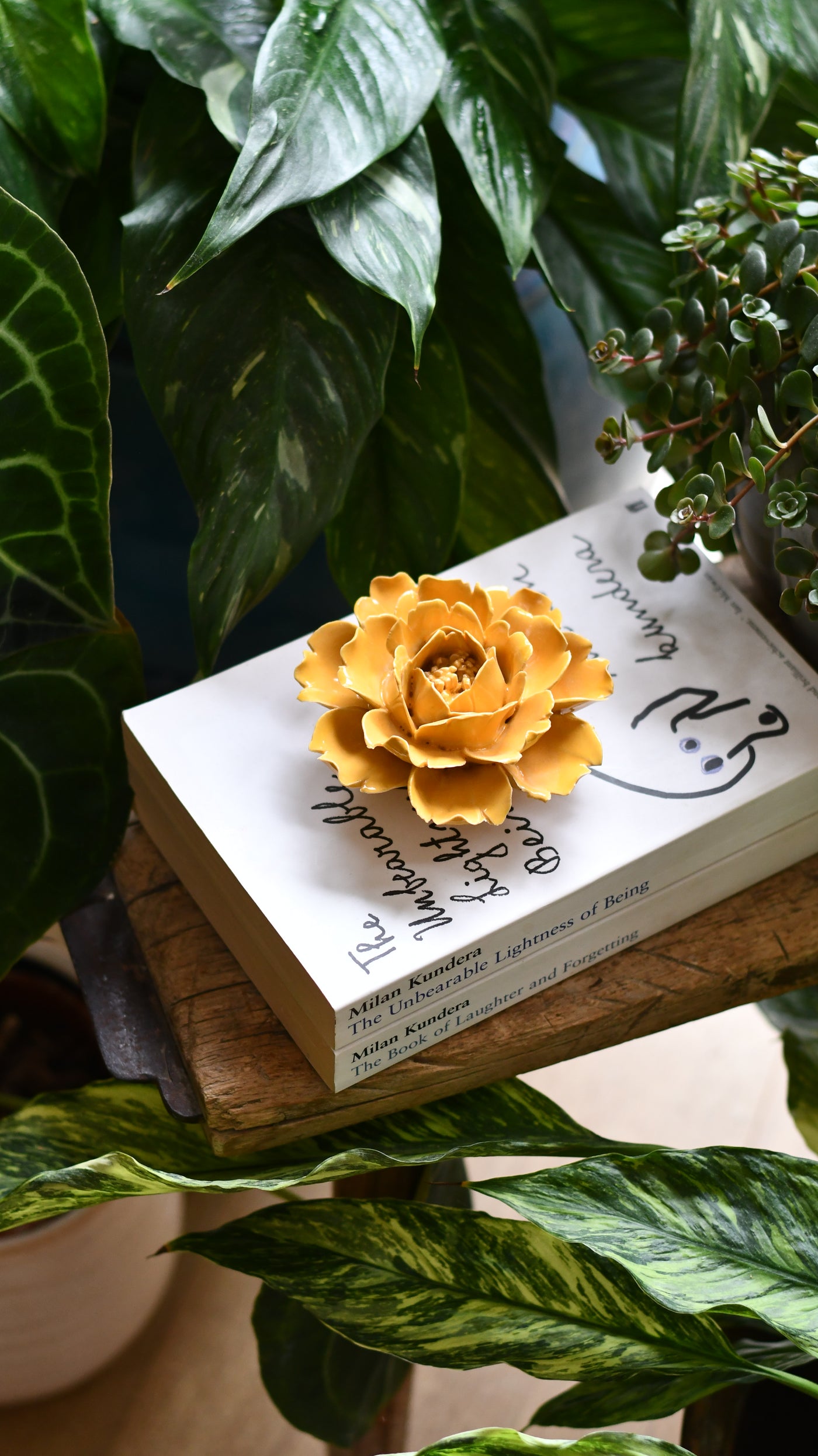 Ceramic Yellow Rose Flower