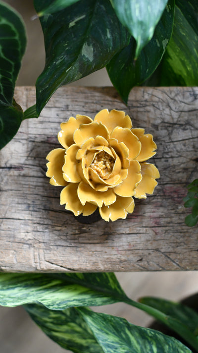 Ceramic Yellow Rose Flower