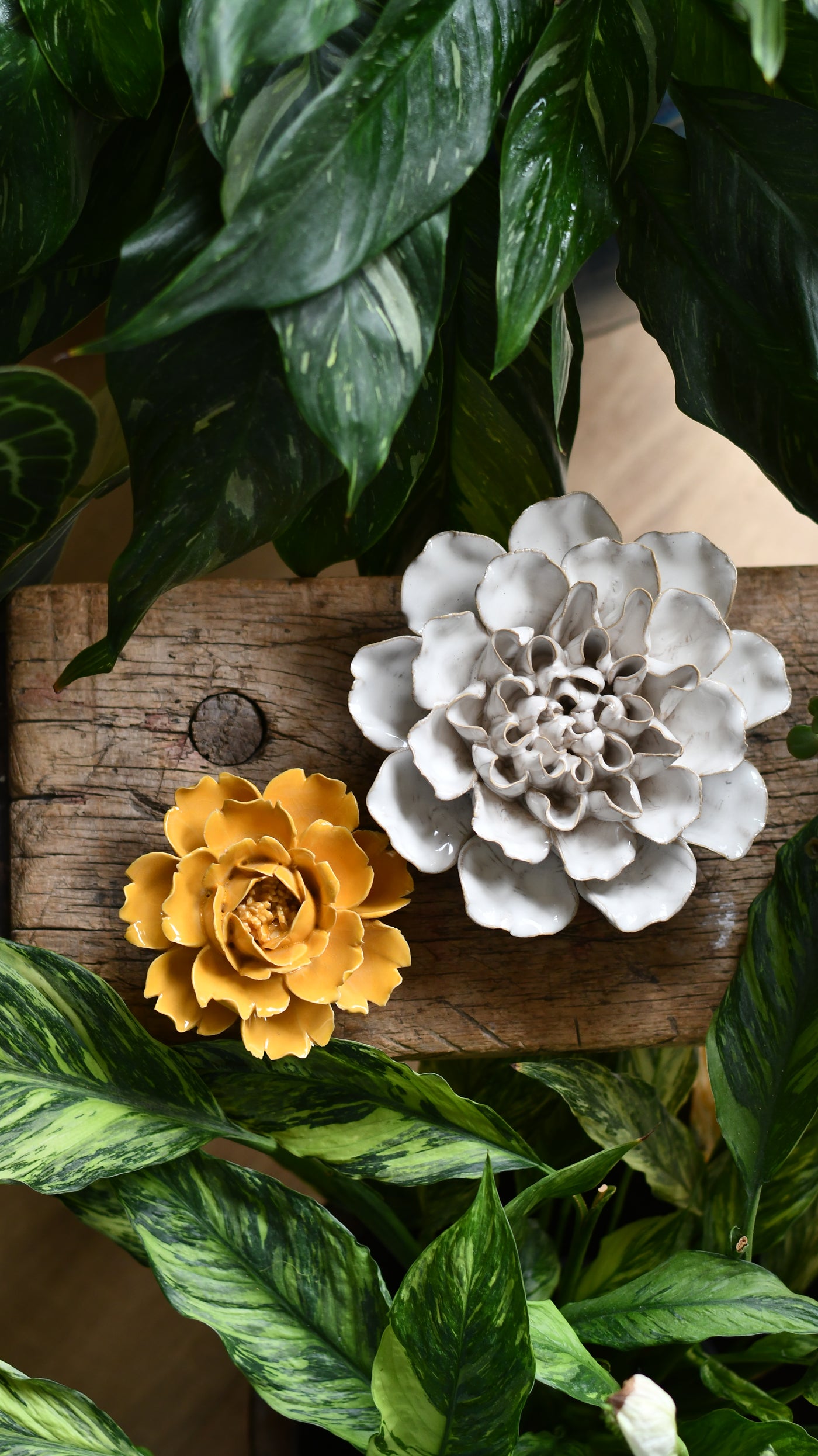 Ceramic Yellow Rose Flower