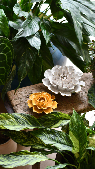 Ceramic Yellow Rose Flower