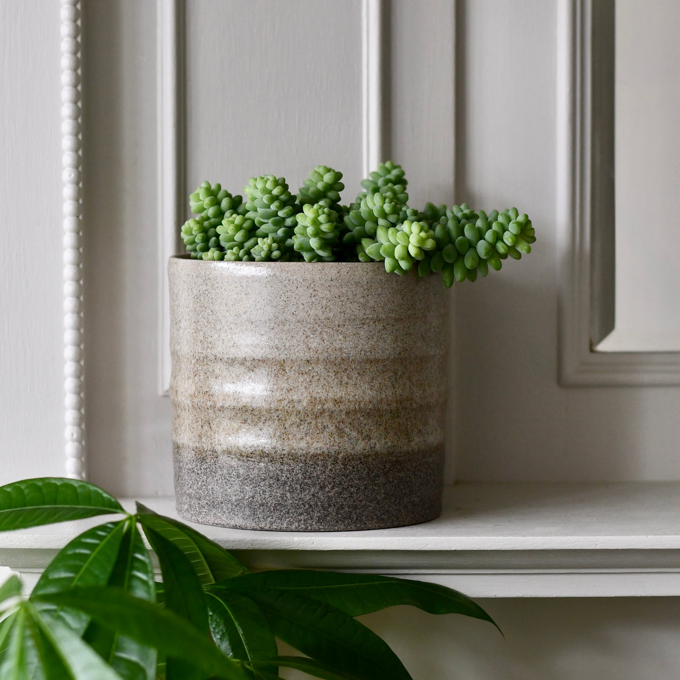 Gia Rippled Two Tone Stone Granite Planter 14cm