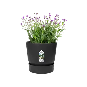 Greenville Round Plant Pot Black 25cm