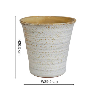 Vallo Cream Premium Glaze Tapered Planter 26cm